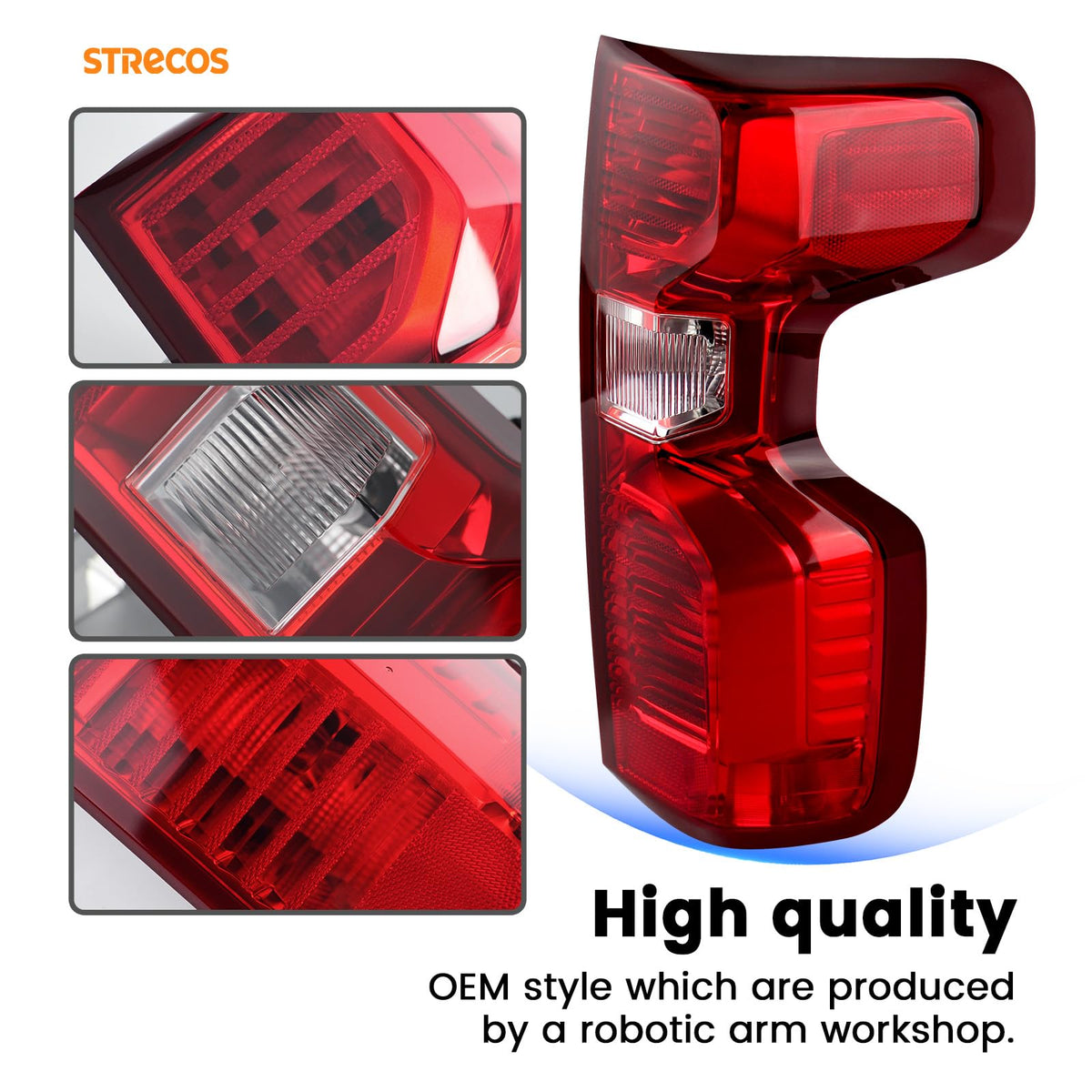 STRECOS lens close-up highlighting seal and clear visibility benefit
