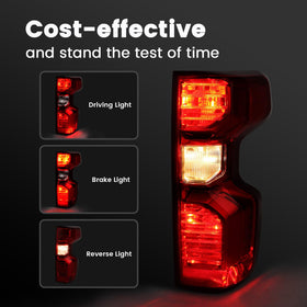 STRECOS tail light installed on Silverado demonstrating direct-fit convenience