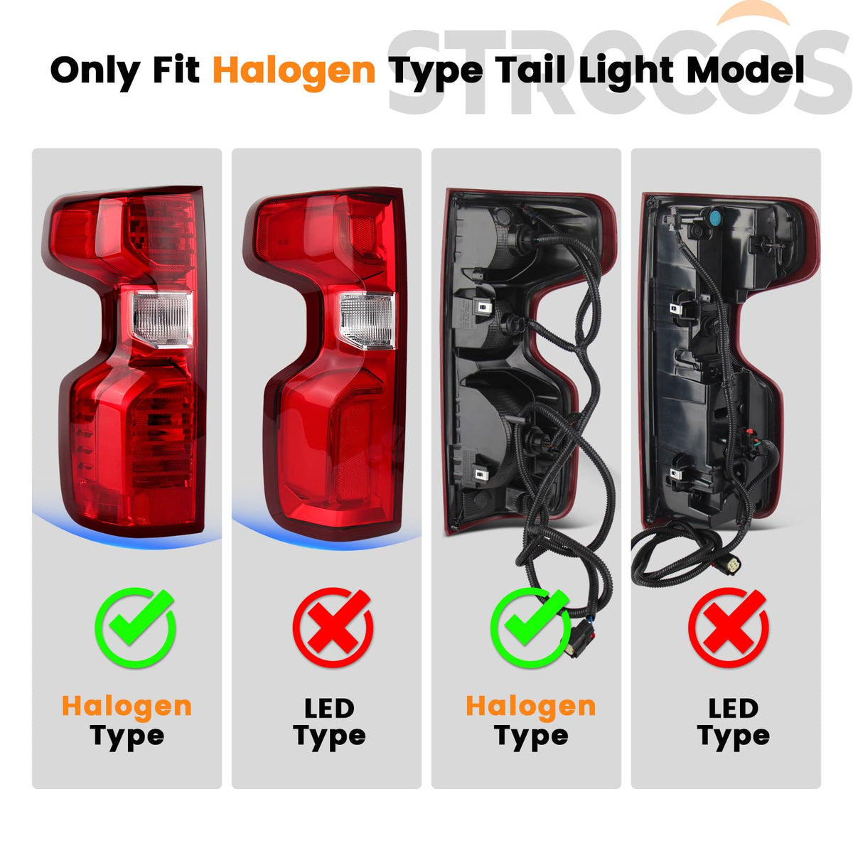 STRECOS tail light mounted on Silverado illustrating correct alignment