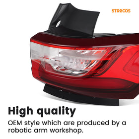 STRECOS tail light installed on Chevy Traverse showing precise fit and improved rear visibility