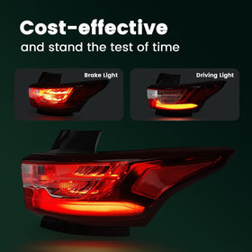 STRECOS tail light held in hand for scale illustrating compact size and straightforward handling
