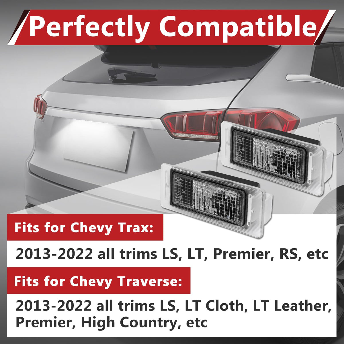 StreytoTek installed on Chevy Trax license plate, improves nighttime visibility