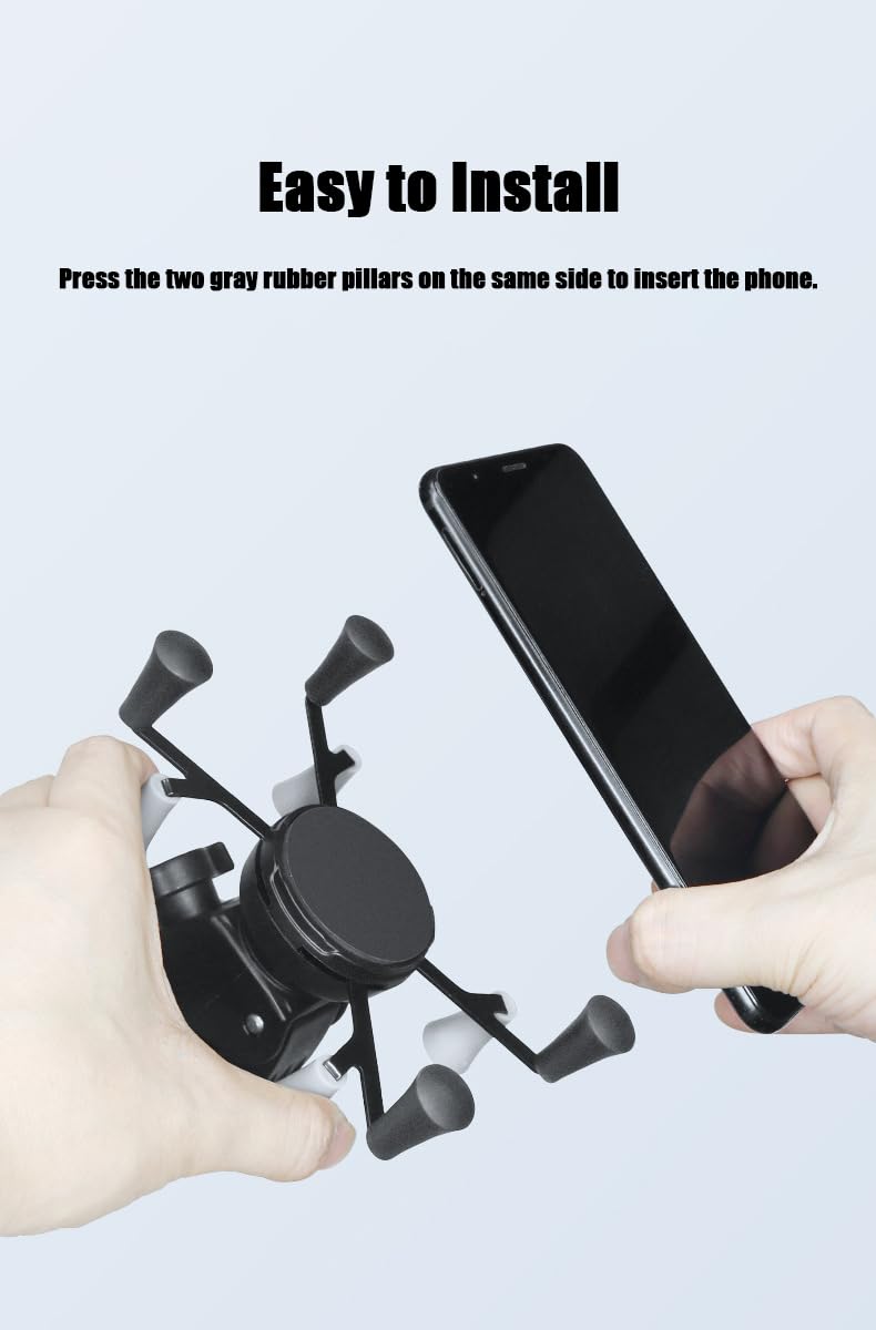 Strg used on stroller showing hands-free phone viewing while walking