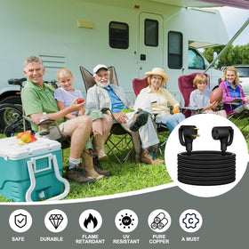 STRIGHT full 100ft cord layout showing extended reach to campsite power pedestal