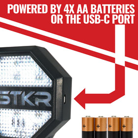 Striker battery compartment and USB port showcasing dual power flexibility