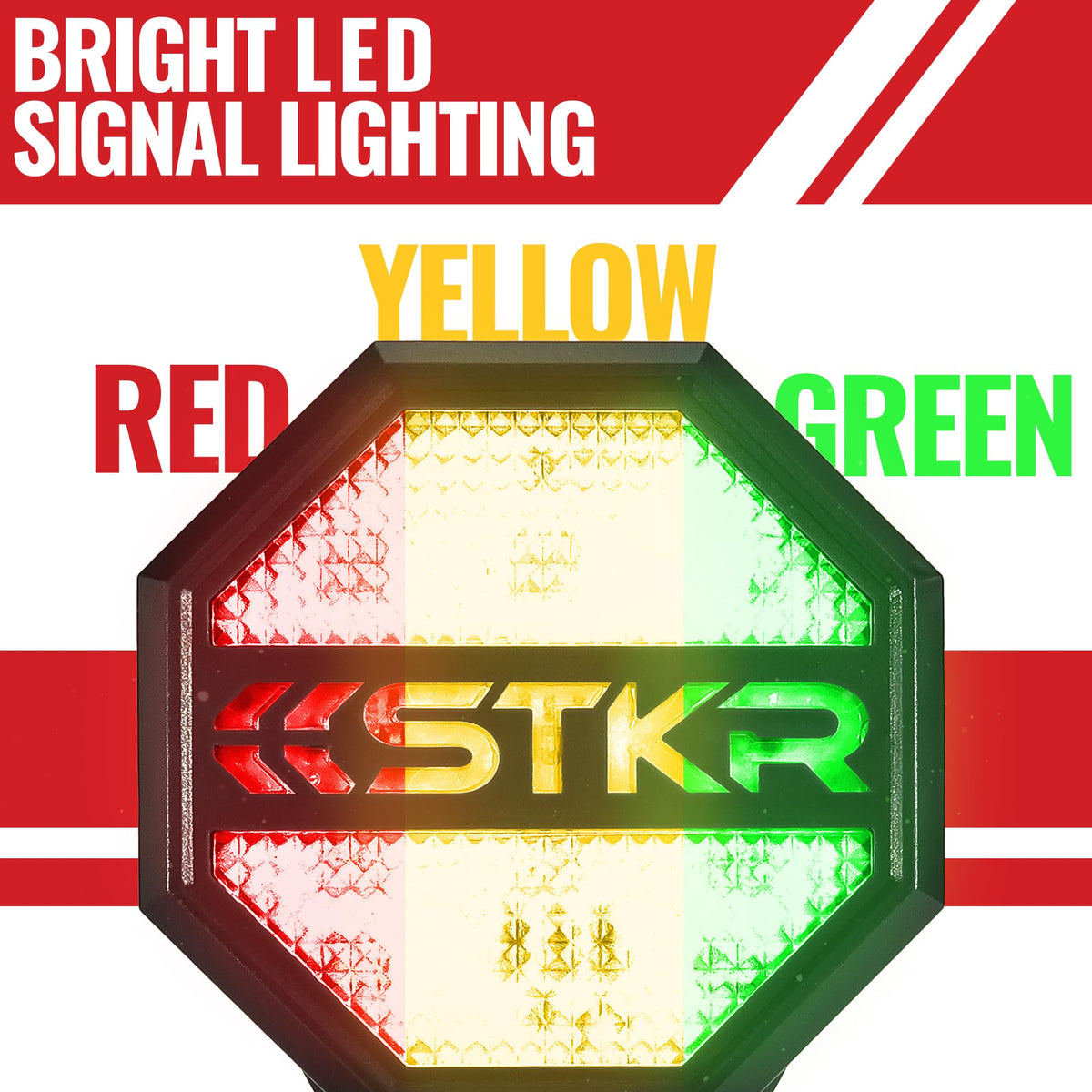 Striker ultrasonic sensor detail illustrating reliable distance detection benefit