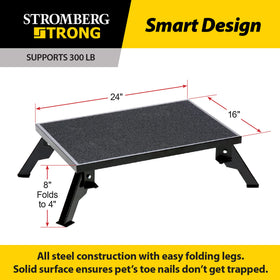 Stromberg Carlson side view with legs extended showing 8-inch height for easier access
