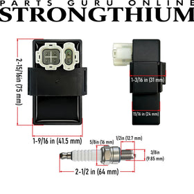 Strongthium A7RTC spark plug detail showing electrode for reliable starts and improved combustion consistency