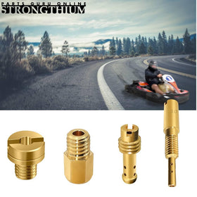 Strongthium lifestyle shot on fuel tank implying ready-to-ride tuning improvements
