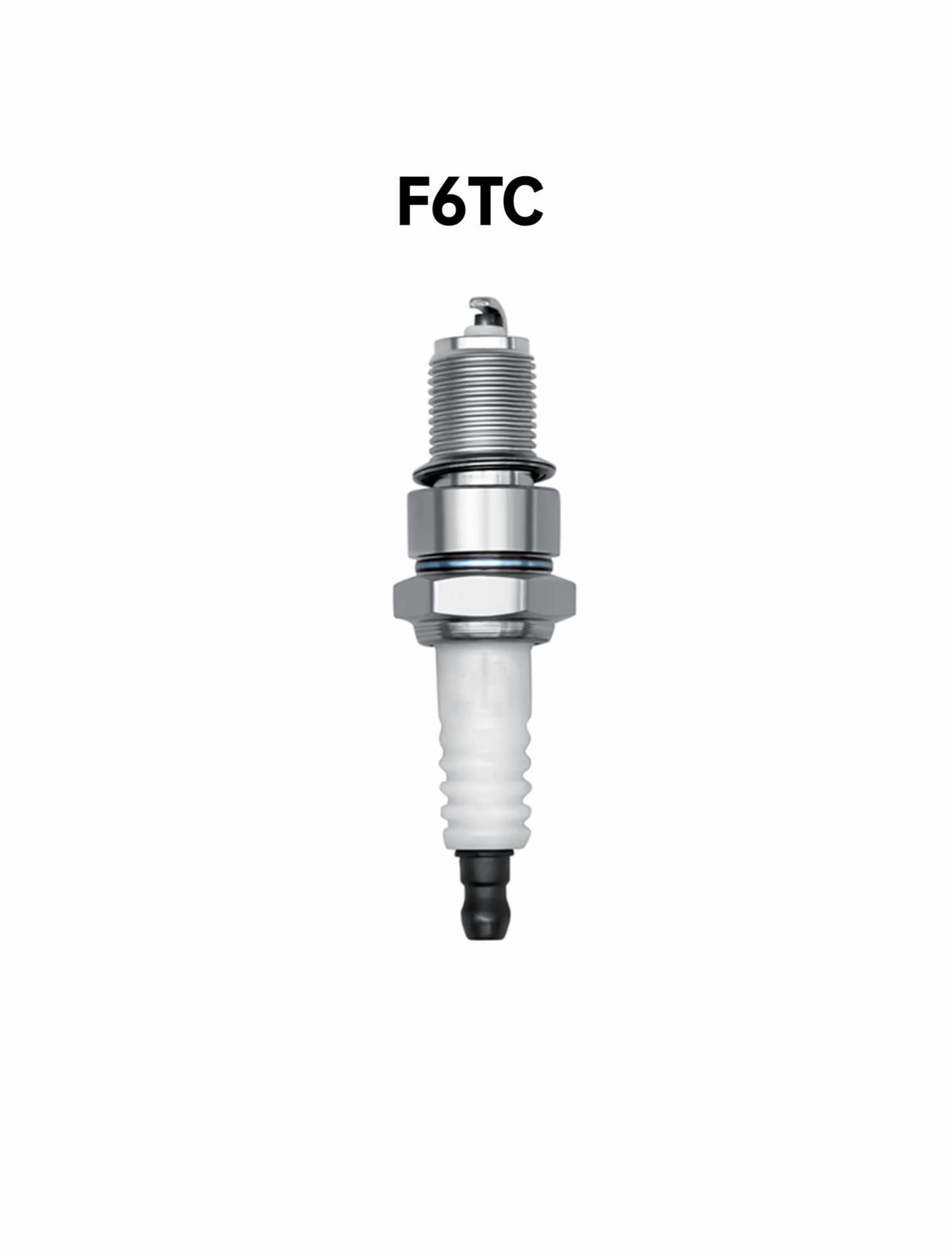 Strongthium F6TC spark plug close detail showing electrode for better combustion