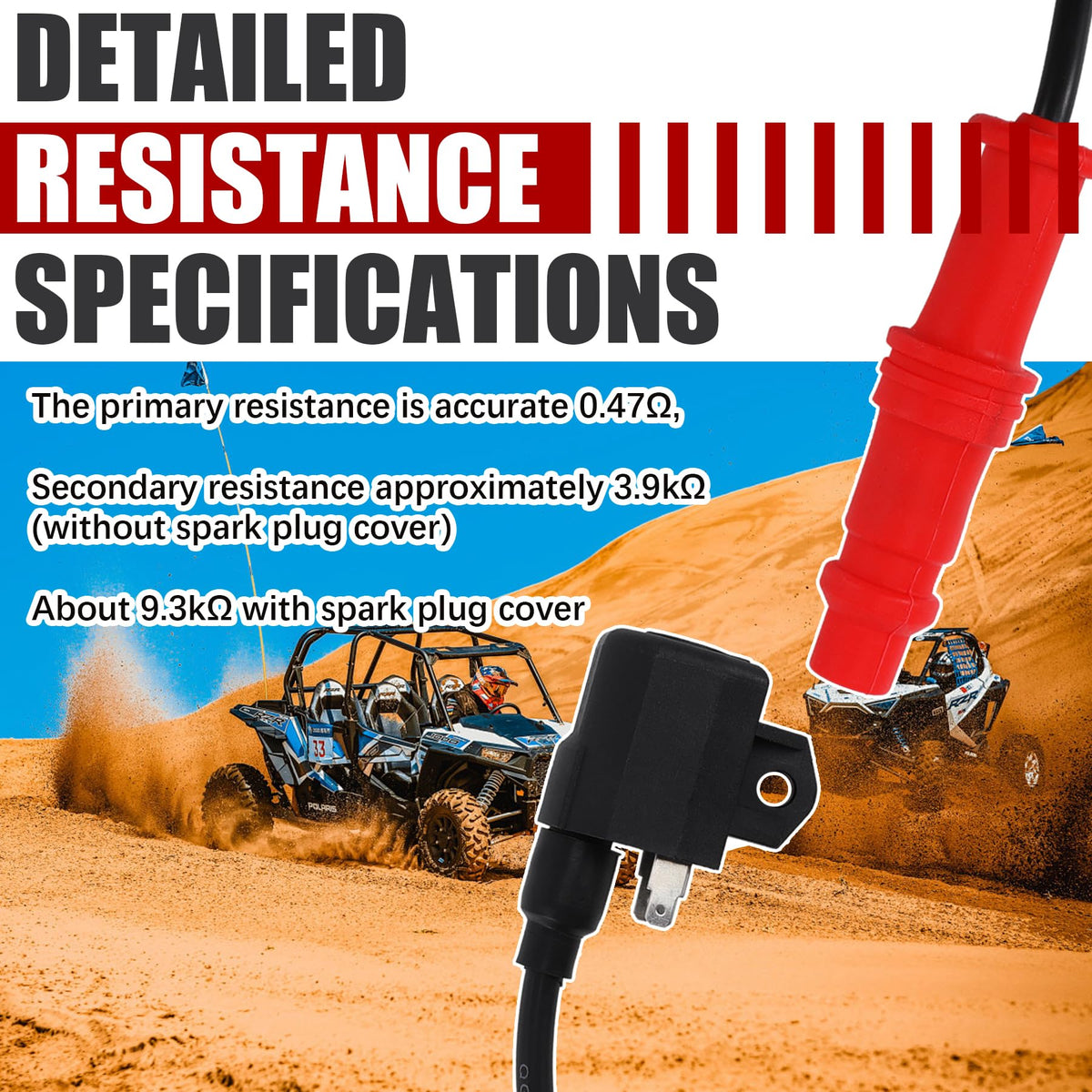 Stylemafia ignition coil installed in a Polaris Sportsman engine bay for quick replacement benefit