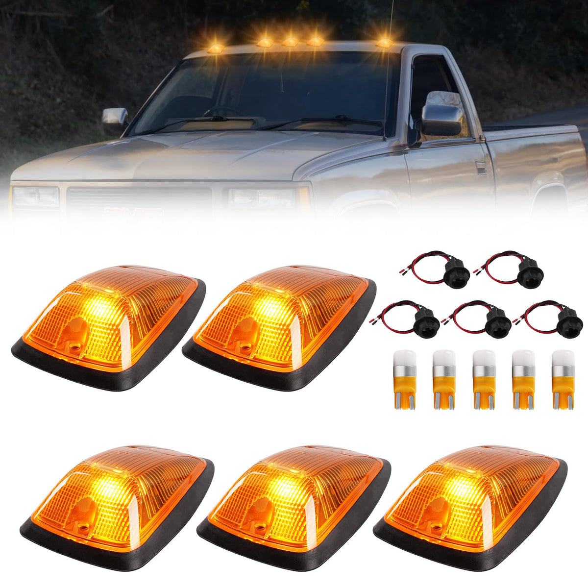 StylinPro front view of five-piece cab lights showing fit and finish benefits