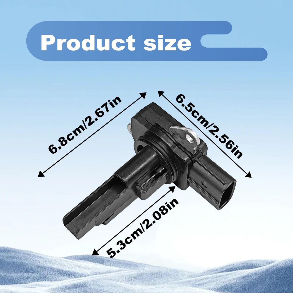 stymart sensor beside ruler showing compact dimensions for correct fitment