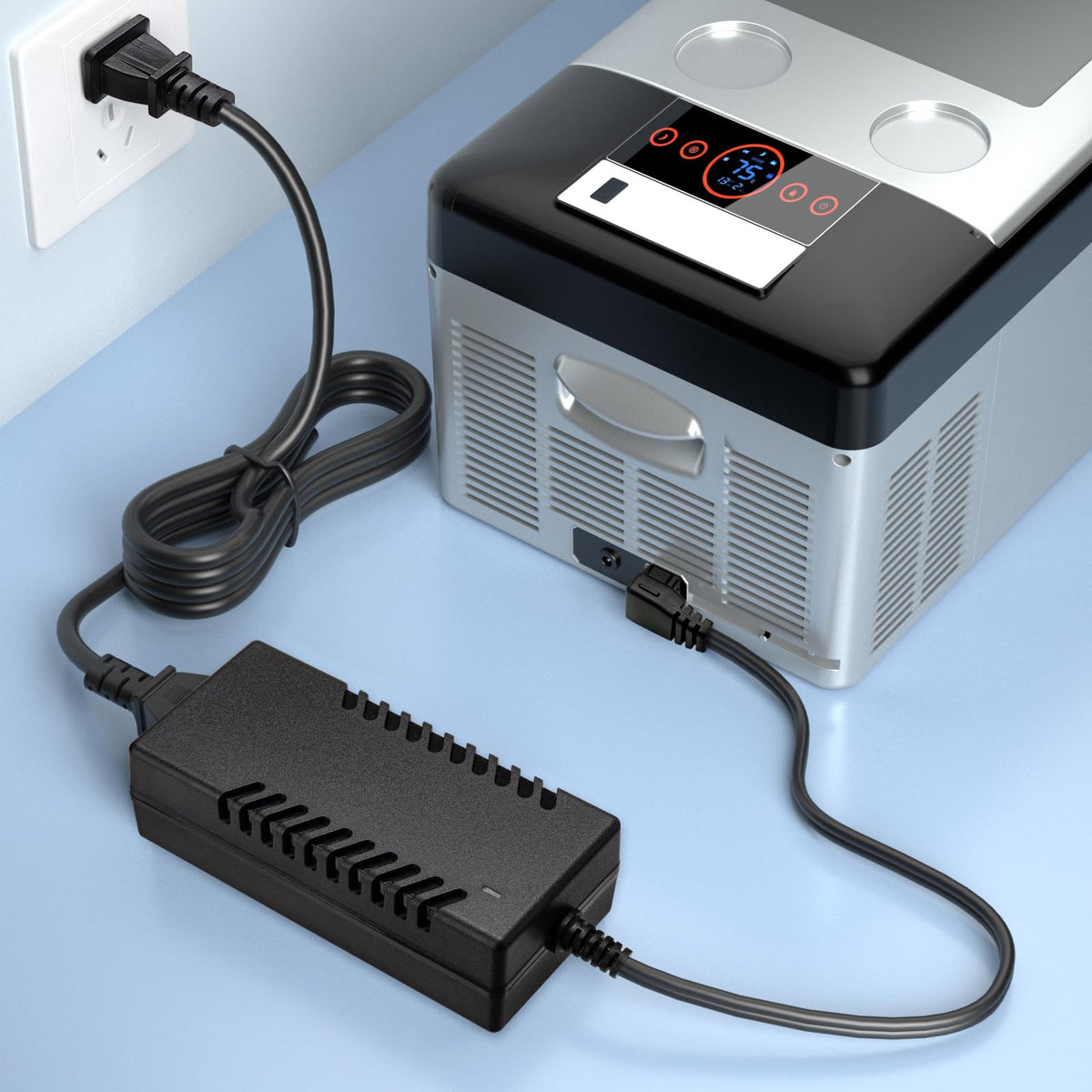 Suacopzar adapter in travel setting demonstrating international compatibility
