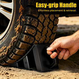 Suacopzar wheel chock close-up of anti-slip textured surface for improved grip