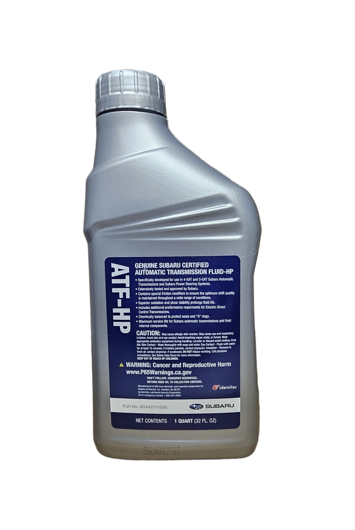 Subaru ATF being drained into container during service demonstrating proper vehicle maintenance