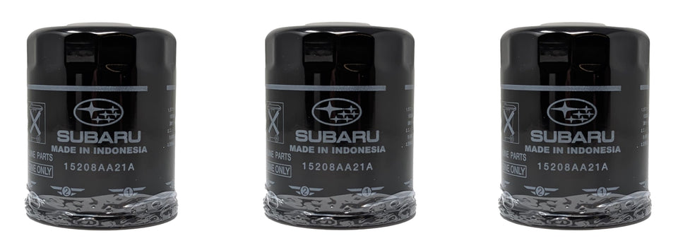 Subaru genuine oil filter front packaging showing model and part number, ensures correct OEM fit
