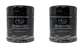 Subaru oil filter front packaging showing part number 15208AA21A, assures OEM fit
