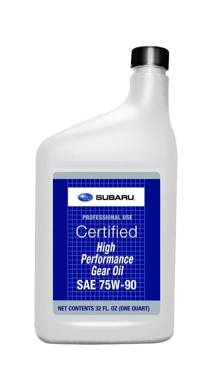 Subaru quart bottle front label showing genuine OEM fluid and clear product benefit