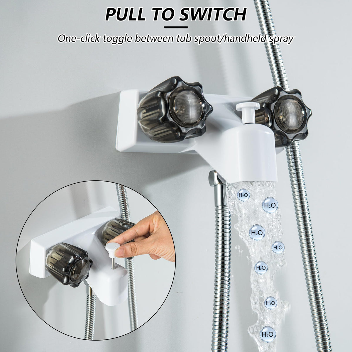 SUBEIXI wall mount holder and guide securing the shower hose neatly