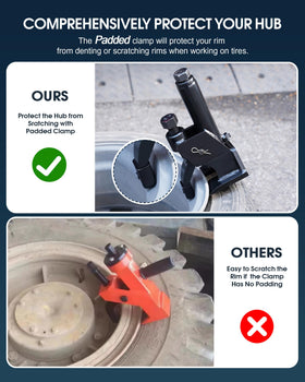 Subtoy tool clamped on rim demonstrating secure grip and ease of use
