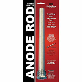 Suburban anode rod cutaway revealing stainless steel core for durability