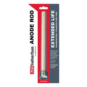 Suburban anode rod installed in RV water heater showing correct fit and extended tank life