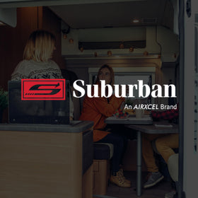Suburban beside a hand for scale illustrating compact size and easy installation