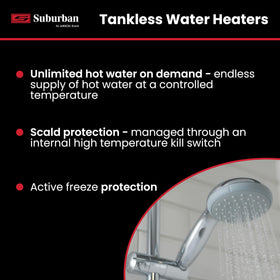 Suburban ST-60 burner access detail illustrating safety components and durability