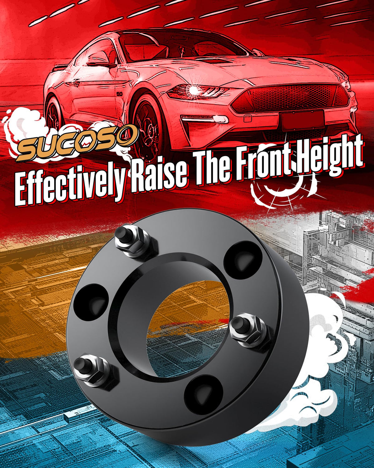 SUCOSO retail packaging and label for shipped leveling kit