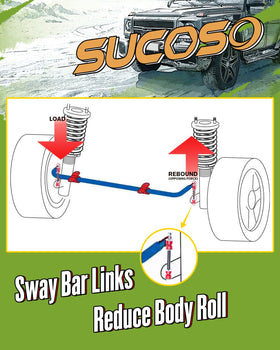 SUCOSO sway bar link on highway-ready truck illustrating improved cornering confidence