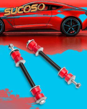 SUCOSO sway bar link beside ruler for size comparison and easy verification fit