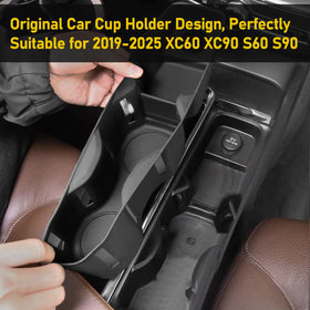 Sucxyor holding a coffee cup in Volvo to reduce spills and rattling