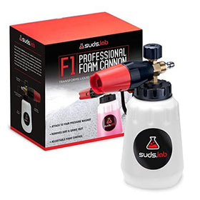 suds.lab front view of foam cannon showing canister and lid for easy filling