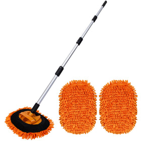 suds.lab front view of extendable wash mitt showing compact storage and quick setup benefit
