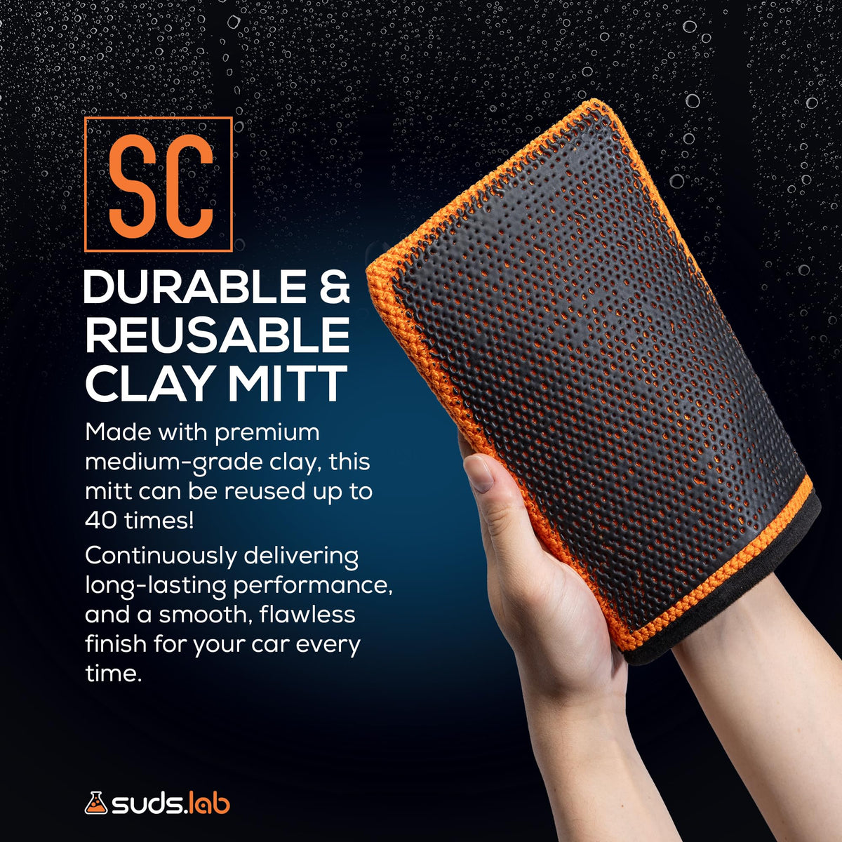 suds.lab microfiber back detail providing grip and gentle glide