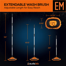 suds.lab packaged set with two heads and pole highlighting reusable components benefit
