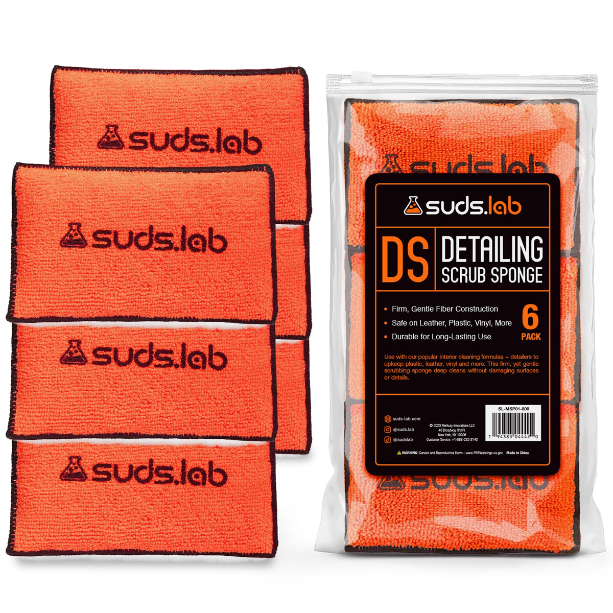 suds.lab six-pack laid out next to ruler showing compact size and value