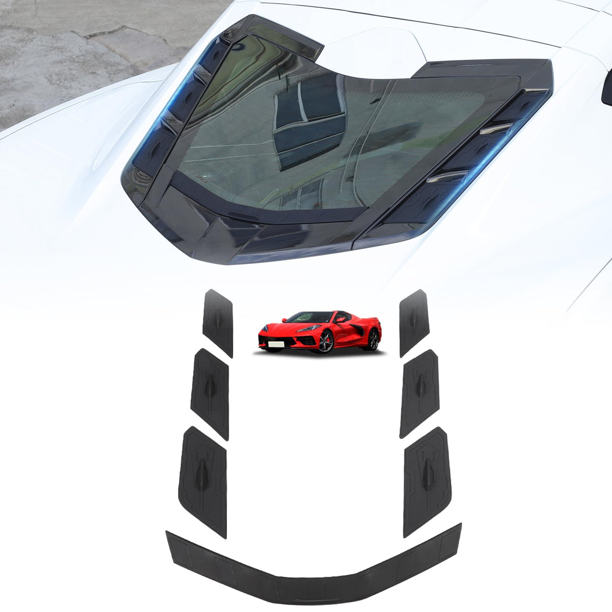 Suetlcoity front view of 7-piece vent cover set showing neat packaging and protection