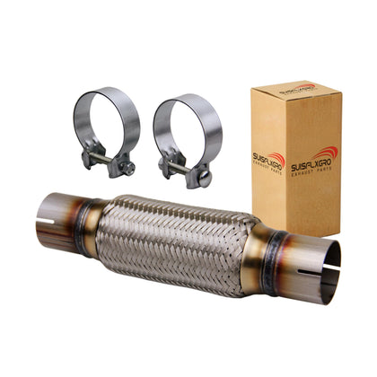 SUISFLXGRO front view of flex pipe showing universal fit benefits
