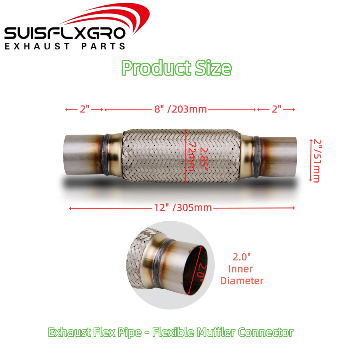 SUISFLXGRO installed on rear exhaust demonstrating vibration reduction