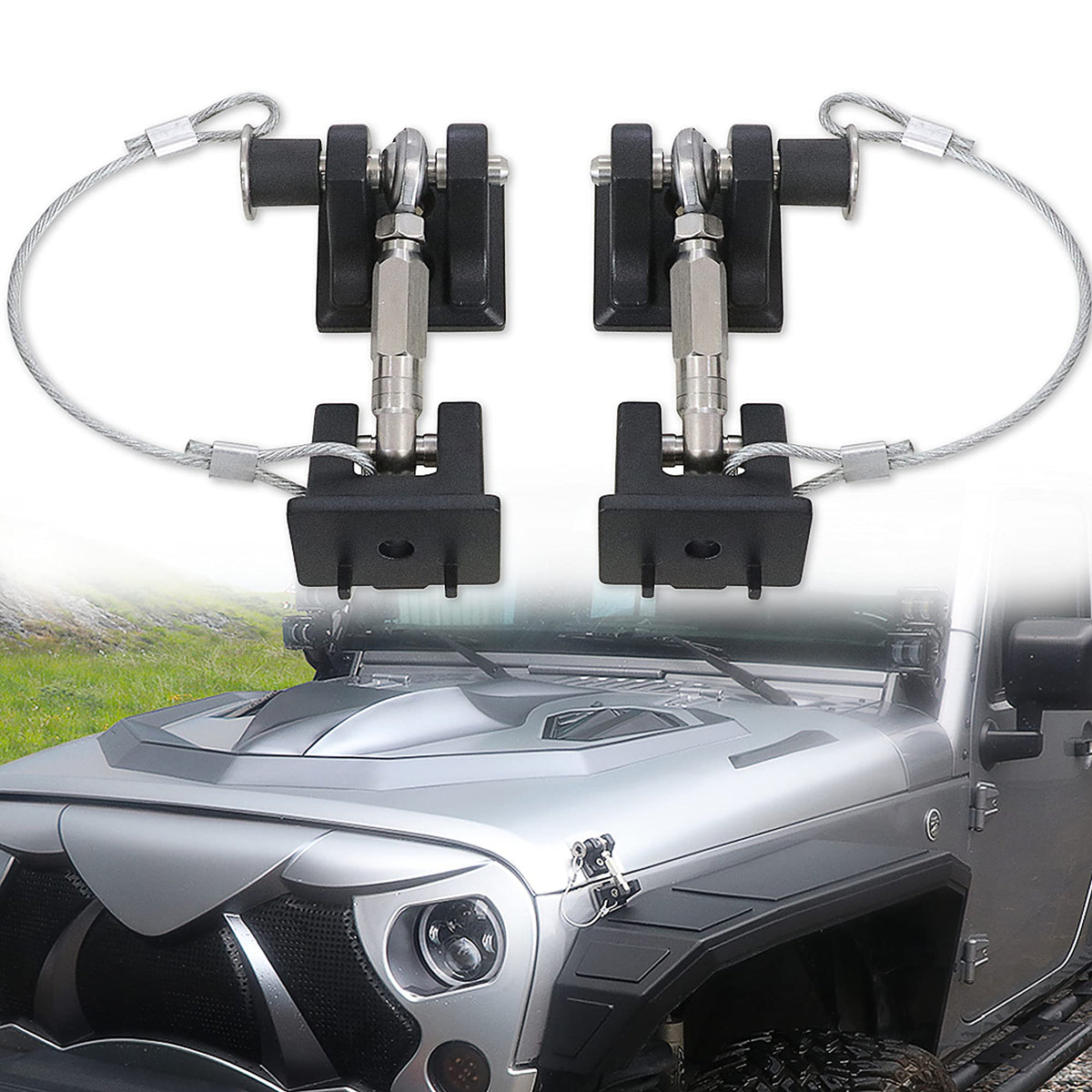 sukemichi hood latch front view showing secure fit and improved stability