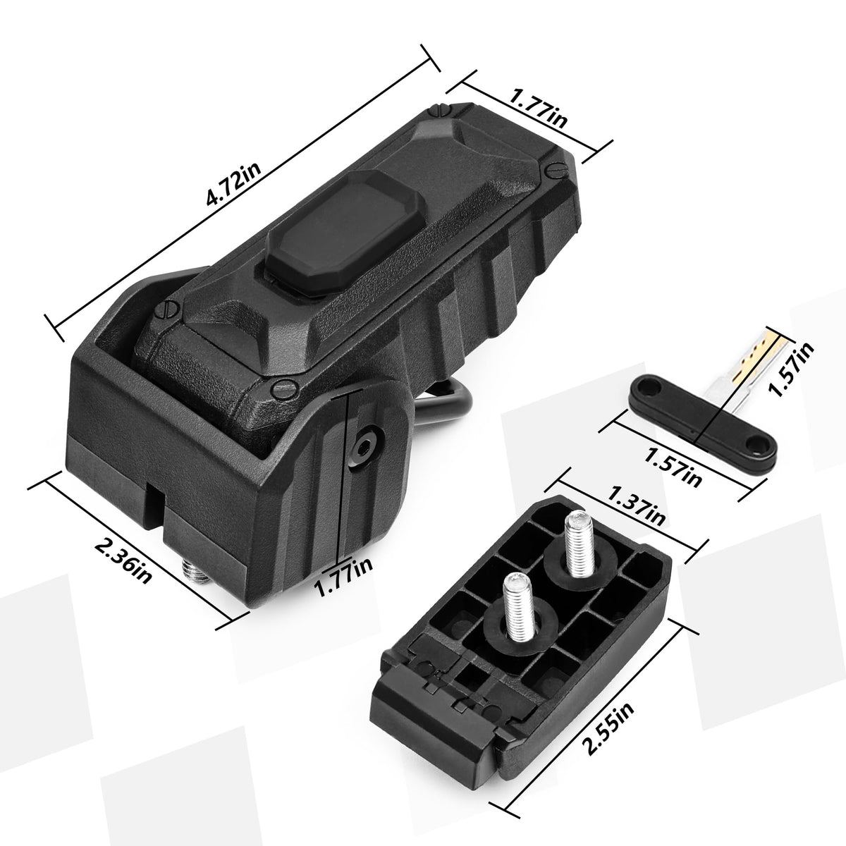 sukemichi latch in-use on moving Jeep showing anti-theft and quiet ride
