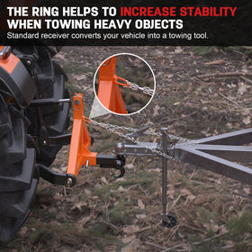 Sulythw hitch towing a trailer during hauling task highlighting time-saving capability