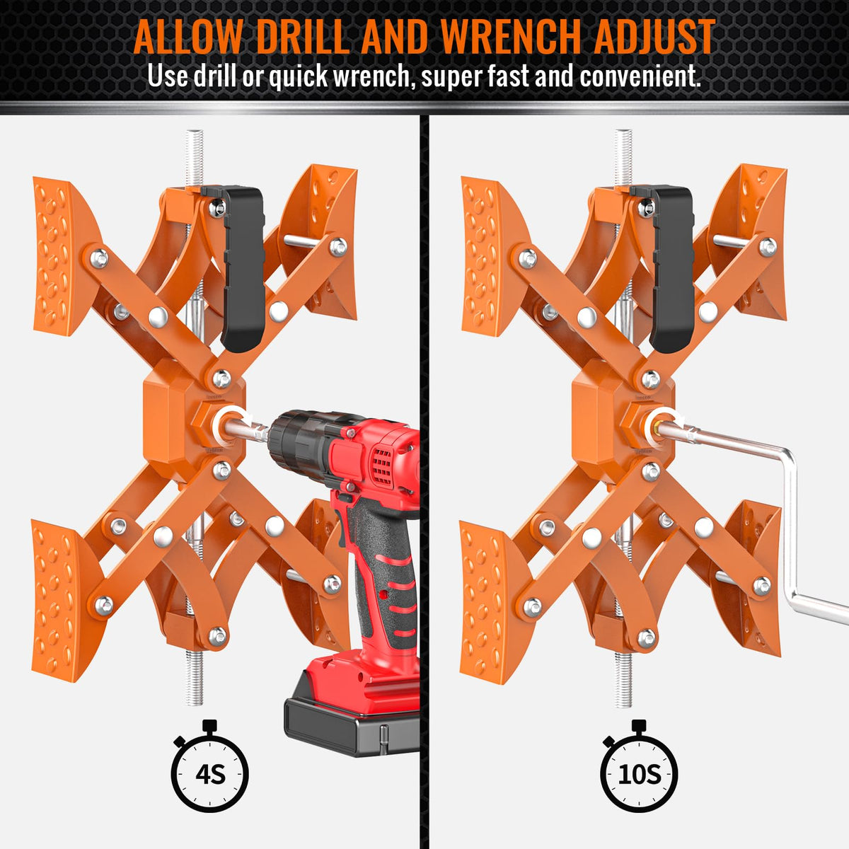 Sulythw side profile expanded to show adjustment range and stability advantage