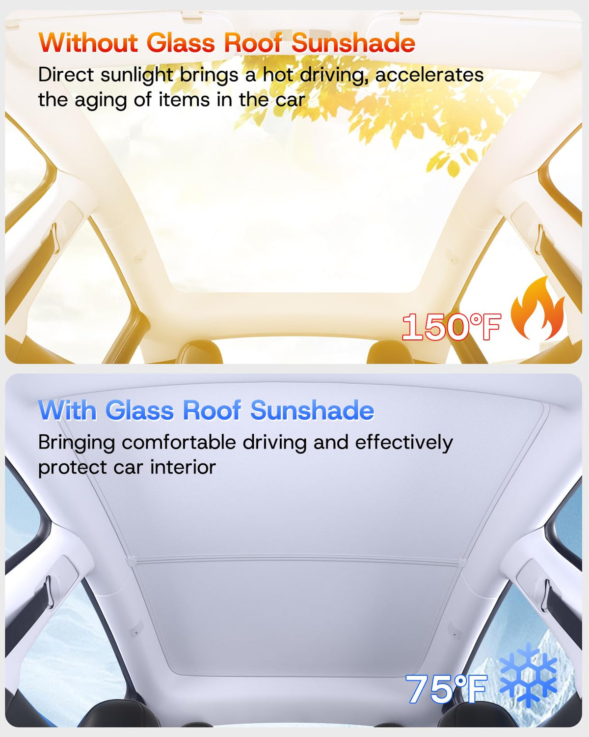 SUMK nano ice-crystal fabric close-up showing reflective texture that reduces cabin heat