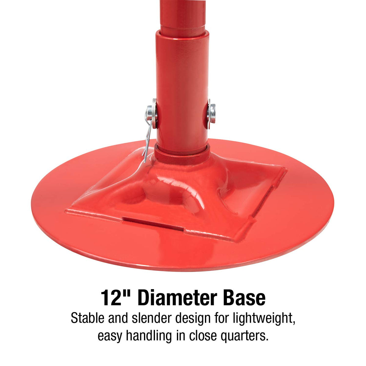 Sunex Tools bearing-mounted spin handle detail for smooth height adjustment