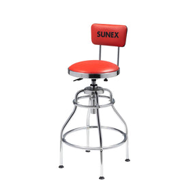 Sunex Tools front view of stool showing height and swivel for easy access