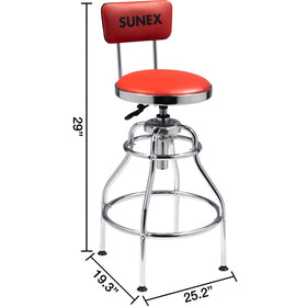 Sunex Tools stool rotating in a workshop to reach tools efficiently