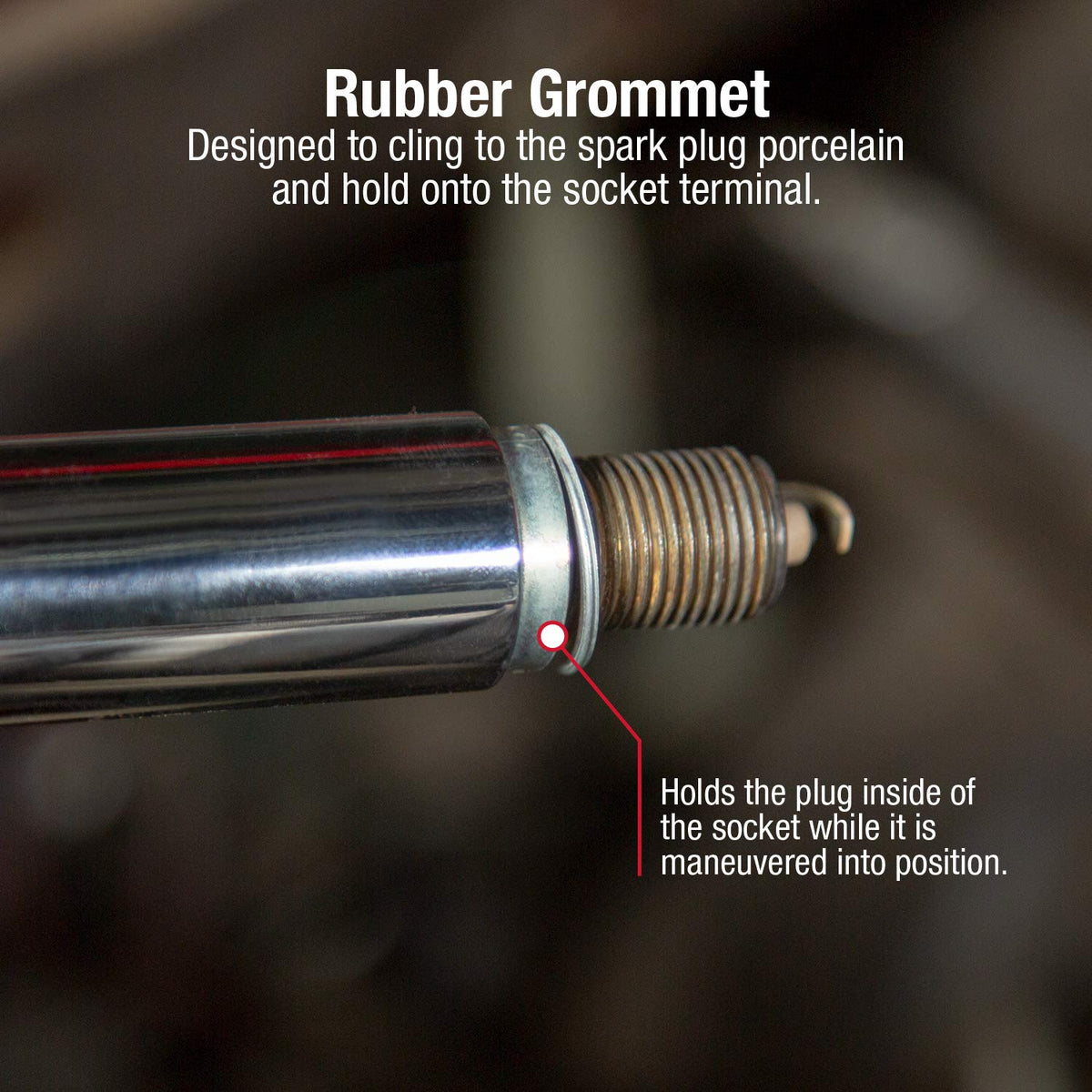 Sunex Tools 8845 being used on an engine bay showing improved access to recessed plugs